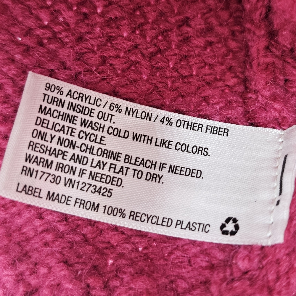 Universal Thread Magenta Fair Isle Knit Sweater with Mustard & Cream Accents - Picture 4 of 7